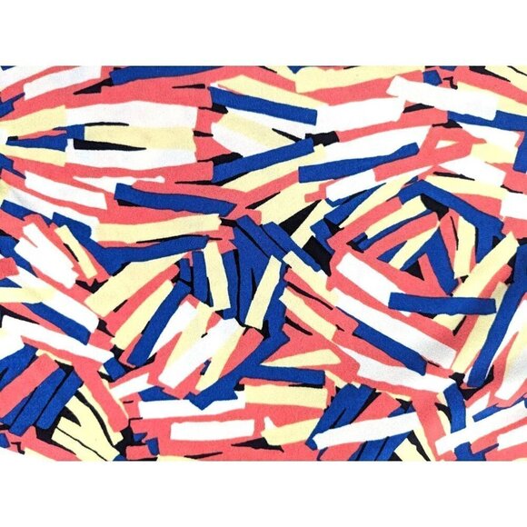 Vintage Y2K ANNE KLEIN Orange Blue Geometric Sleeveless Top Surplice Neck Size M - Picture 2 of 6